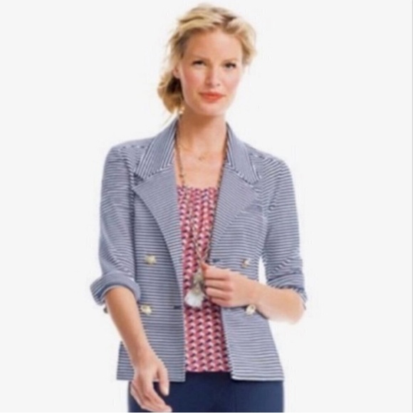 CAbi Life Blazer Nautical Navy & White Stripe Small - Picture 10 of 11